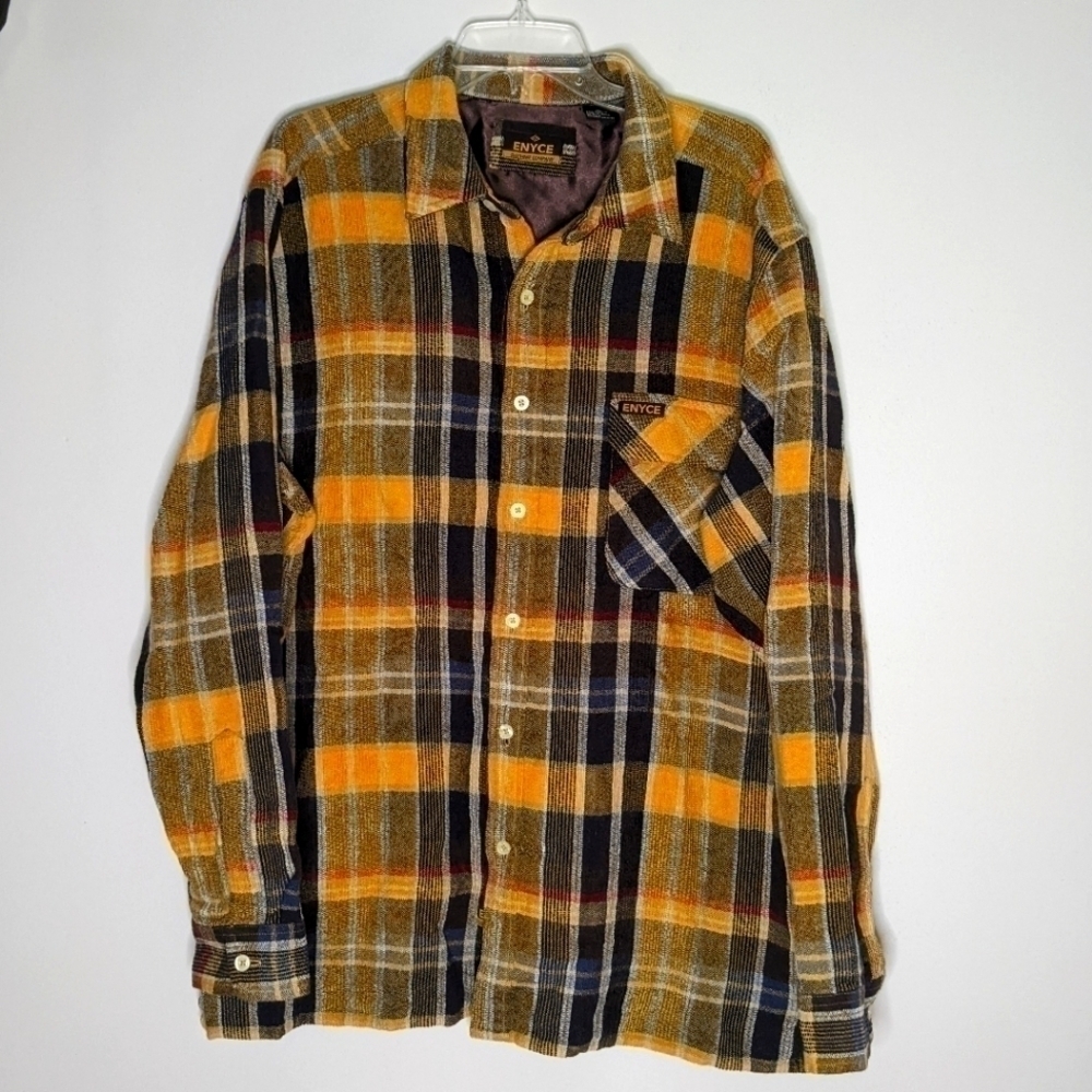 𝅺ENYCE Clothing Co Vintage 90s Hip Hop Shirt X-Large Plaid